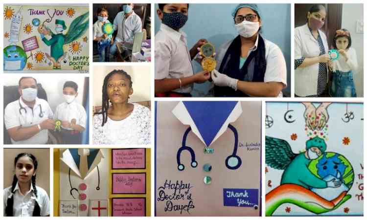 Students of Innocent Hearts School express their gratitude to doctors on National Doctor's Day