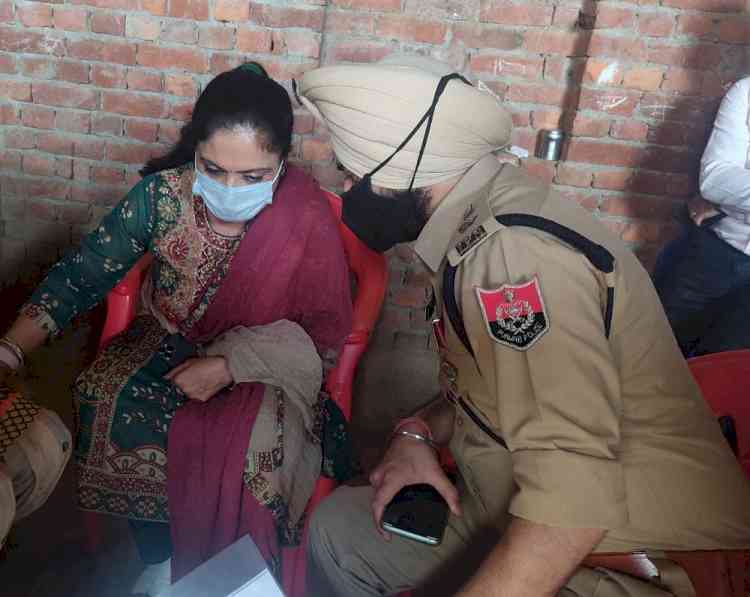 Punjab State Women Commission chairperson Manisha Gulati meets rape victim girl child at her village Roomi today