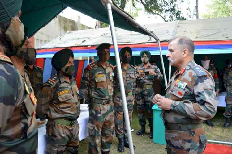 Maj Gen J S Sandhu ADG, NCC assessed performance and training of NCC group Jalandhar 