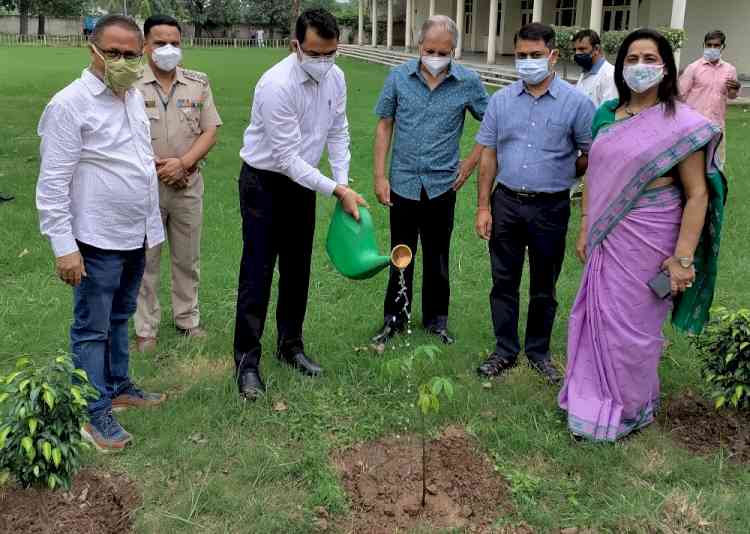 Tree plantation at Community Centre, PU