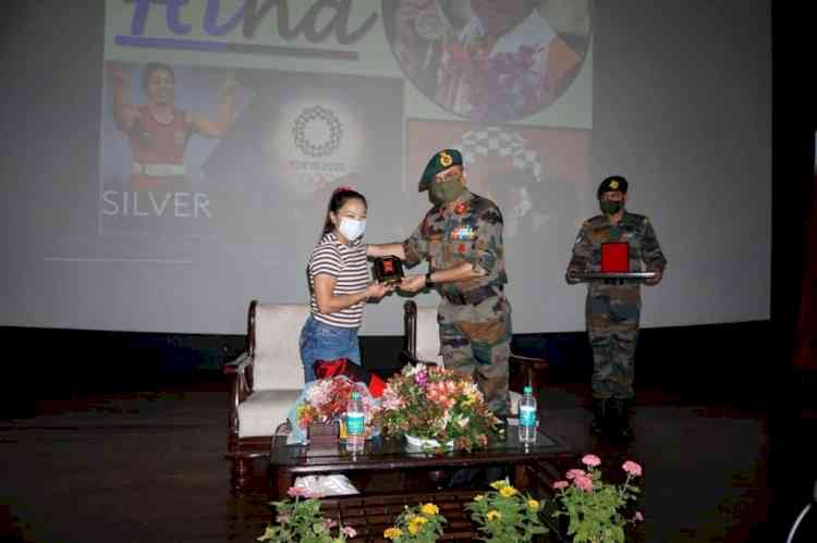 Army felicitates Olympic silver medallist Mirabai Chanu in Manipur