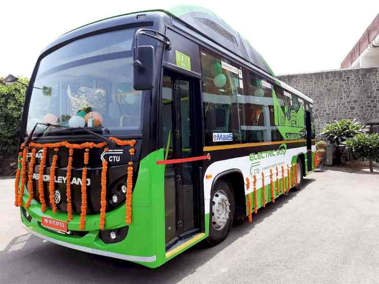 Governor of Chandigarh flags off city’s first ever electric bus by Ashok Leyland