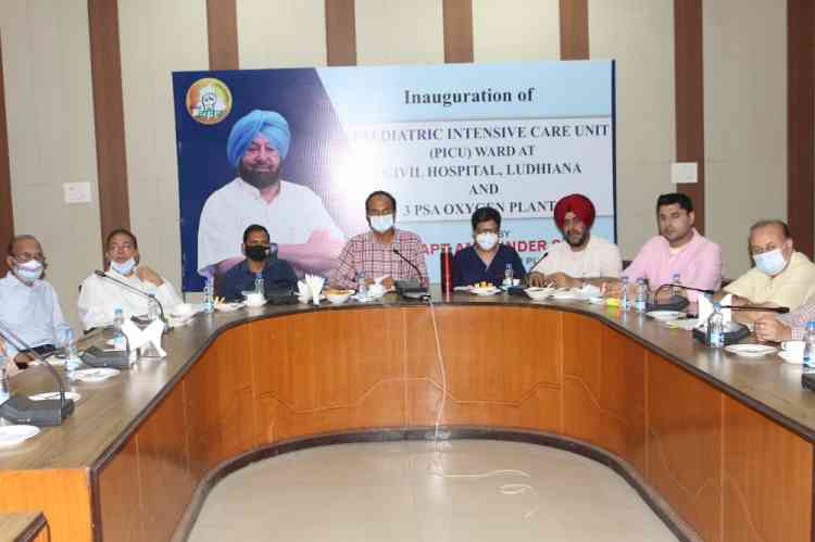 Capt Amarinder Singh virtually inaugurates children’s covid ward and PSA oxygen Plants in Ludhiana