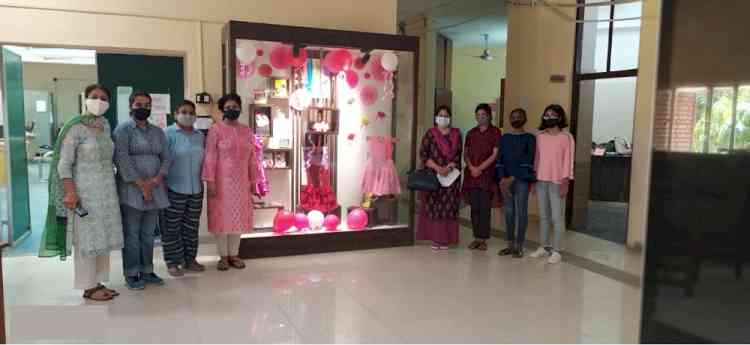 Display of nail art and creative kids clothing by budding entrepreneurs in Swavlamban window