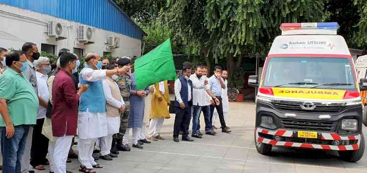 Rajnath flags off 5 ambulances donated to Army