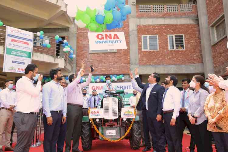 Inauguration ceremony of self-propelled onion harvester at GNA University