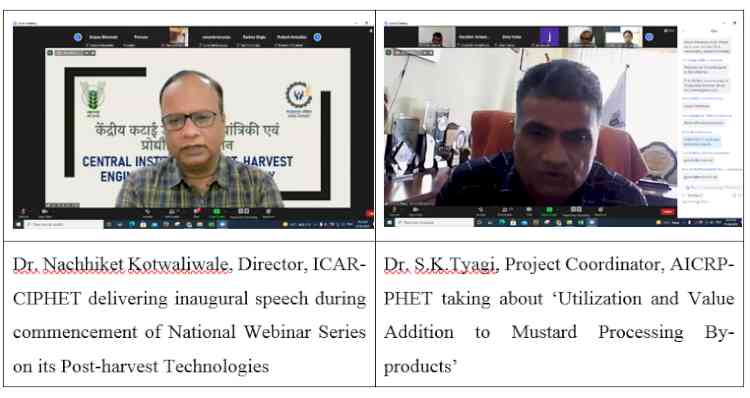 ICAR-CIPHET, Ludhiana commenced National Webinar Series on its Post-harvest Technologies