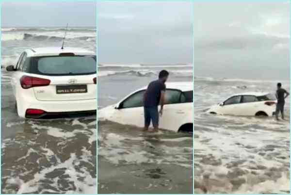 Car found floating off popular Goa beach, driver booked