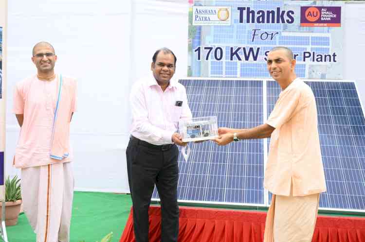 AU Bank installs solar power grid at Akshay Patra Mega Kitchen