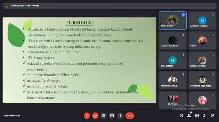 Role of herbs during pregnancy advocated at Home Science College 