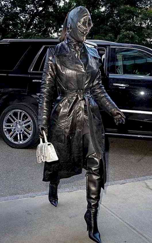 Kim Kardashian's black leather suit leaves fans in the dark