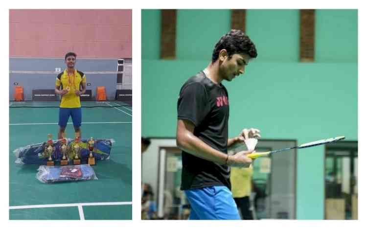 Abhinav Thakur of Innocent Hearts declared best player after winning double title in Punjab State Badminton