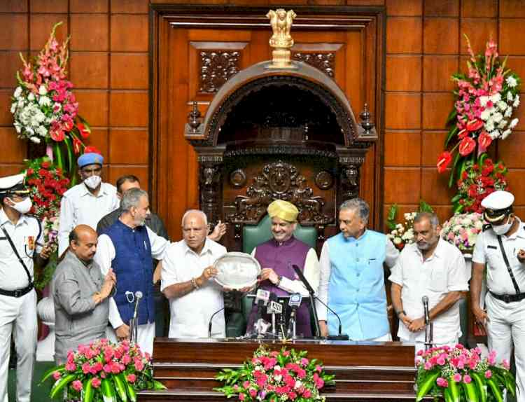 Lok Sabha Speaker Om Birla honours Yediyurappa with best legislator award