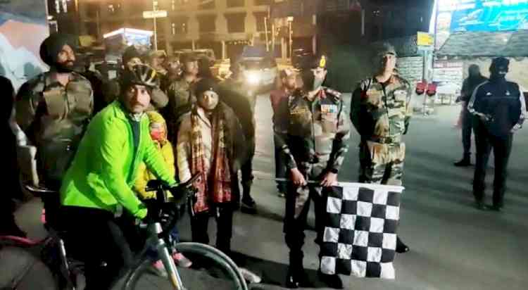 Indian army's solo cyclist sets out to create Guinness Record