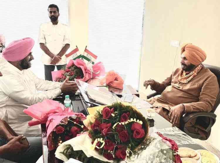 Tikka meets Punjab Congress Chief Navjot Singh Sidhu