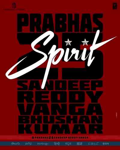 Prabhas joins hands with Bhushan Kumar and Sandeep Reddy Vanga for his 25th film titled Spirit