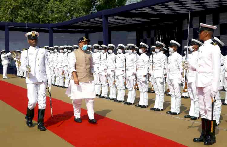 Raksha Mantri Rajnath Singh confers gallantry and meritorious service medals on personnel of Indian Coast Guard