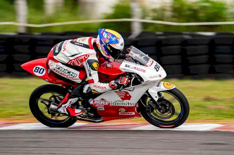 Rajiv Sethu grabs podium finish for IDEMITSU Honda SK69 Racing team on day 2 of Indian National Motorcycle Racing Championship 2021 round 3