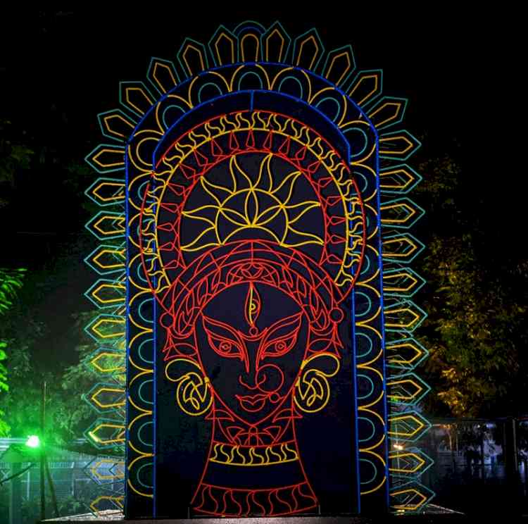 V-Guard celebrates Durga Puja with a unique 500 kg installation created from its long-lasting wires