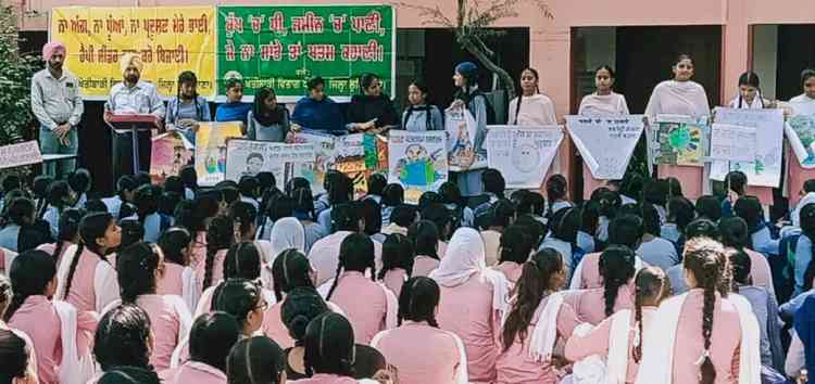 Essay writing and painting competitions in GSSS Sidhwan Bet on stubble burning