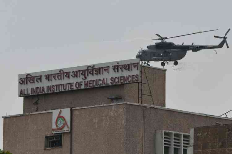 Bajrang Dal activists protest against Ramlila skit at AIIMS