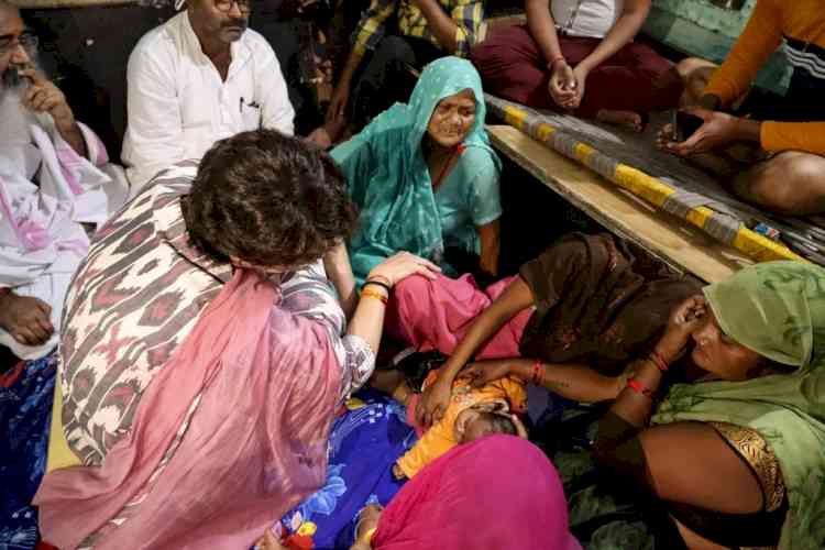 Priyanka meets family of Dalit man who died in police custody