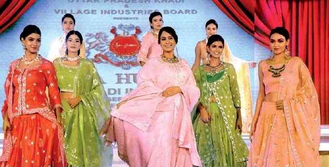 Khadi in bridal wear fashion show says its all