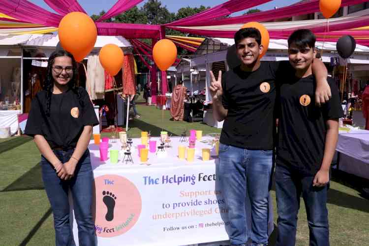 City teenager Sumeir Bhatia raises funds at exhibition for buying footwear for underprivileged kids