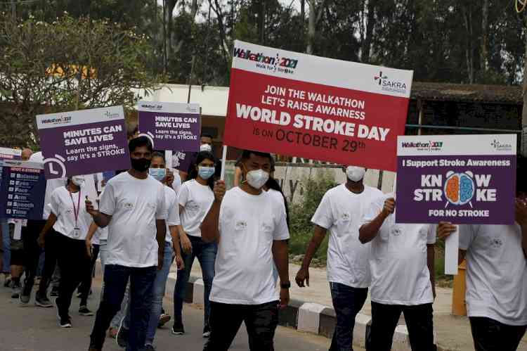 Sakra World Hospital commemorates world stroke day with walkathon, free stroke check-up camps and launching stroke clinic