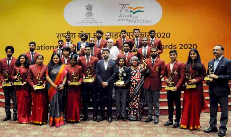 Trophies handed to last year's National Sports Awards winners