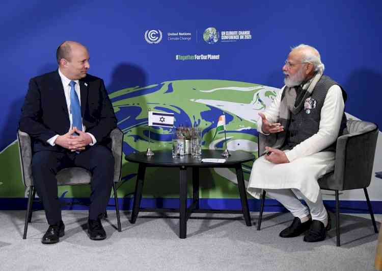 PM Modi meets Israeli counterpart Naftali Bennett