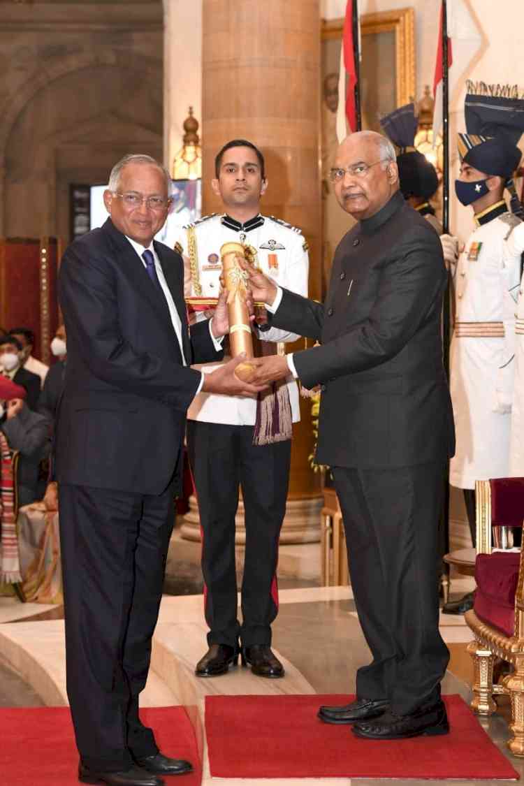 Venu Srinivasan, Chairman TVS Motor Company, awarded Padma Bhushan for his contribution to field of trade and industry