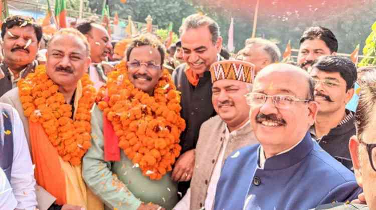 Vinod Tawde reached Chandigarh for first after his elevation as BJP national general secretary