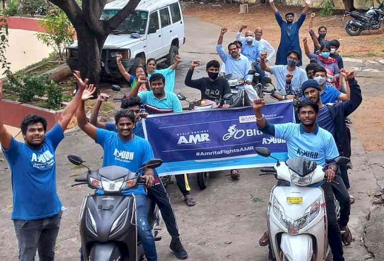 Youth Wing of Amritanandamayi Math organises bicycle rally to create awareness on Antimicrobial Resistance