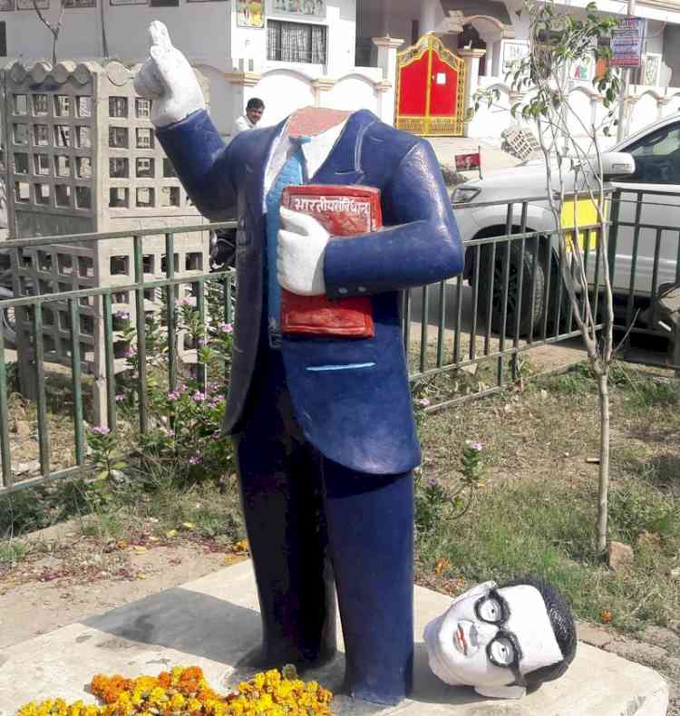 Ambedkar statue vandalised at TN's Salem, highway blocked by protesters