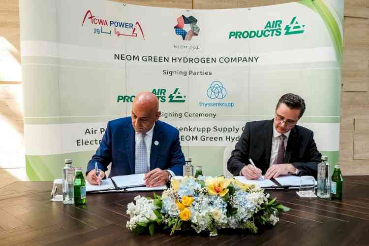 One of largest green hydrogen projects in world: thyssenkrupp signs contract to install over 2GW electrolysis plant for Air Products in NEOM