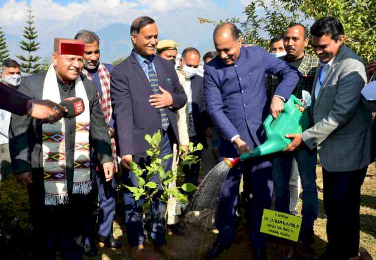 CM plants sapling in Tapovan Vidhan Sabha