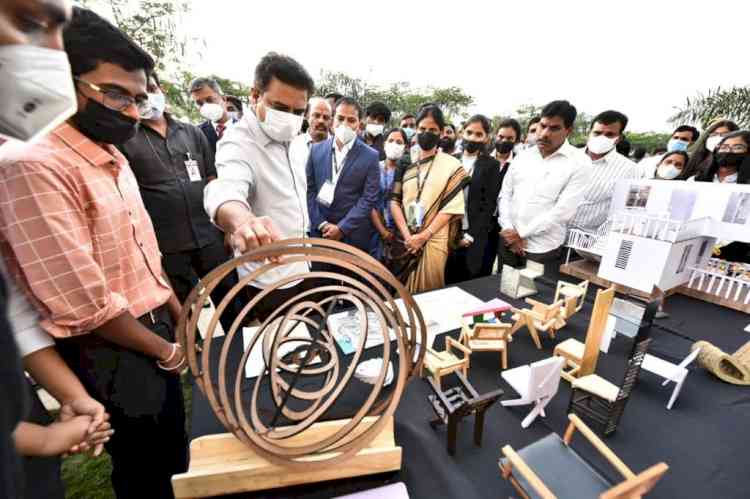 KT Rama Rao unveils four mega facilities at Woxsen University