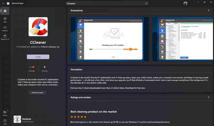 CCleaner arrives in Microsoft Store; now also updates, speeds up and cleans Windows 11