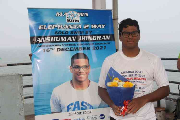 Mumbai’s Anshuman Jhingran first ever swimmer to complete marathon swim between Mandwa In Alibaug to Elephanta Island
