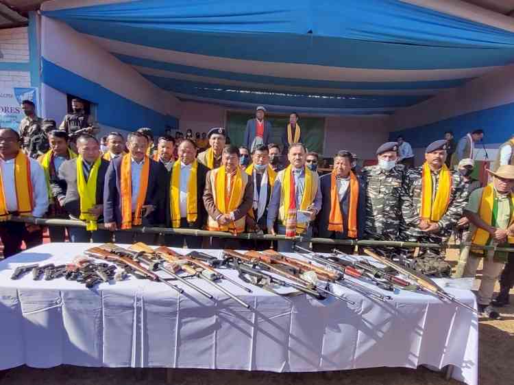 67 DNLA militants surrender in Assam, deposit large cache of arms