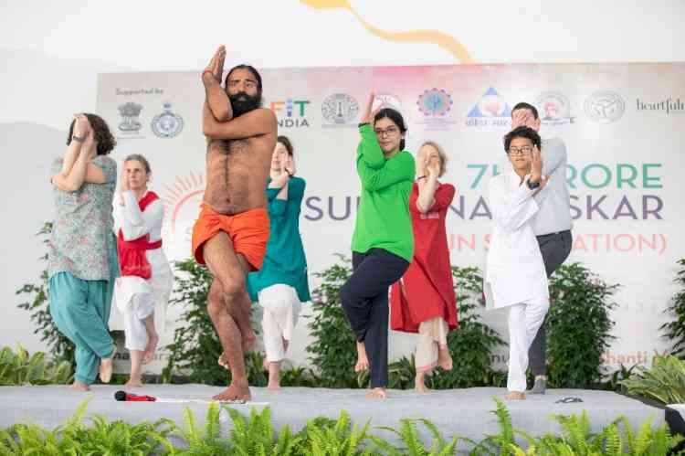 Global launch of the 75 crore Suryanamaskar Initiative as part of Azadi ka Amrit Mahotsav