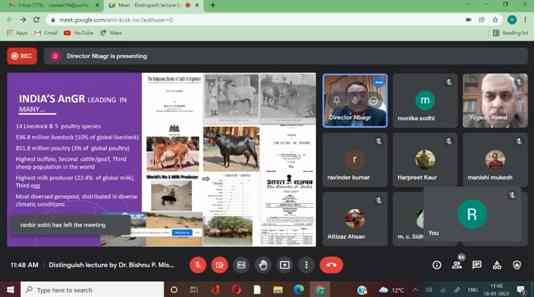 Director, ICAR-NBAGR, Karnal addresses Webinar on “Animal Genetic Resources of India”