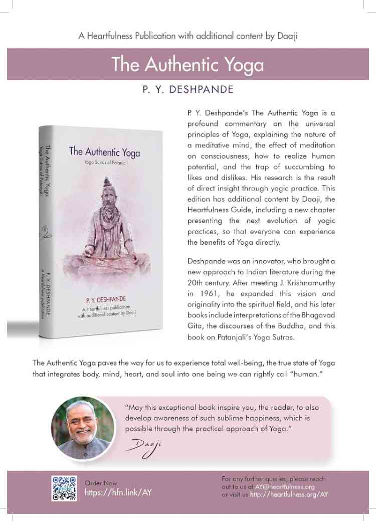 Heartfulness launches book titled ‘The Authentic Yoga’ 