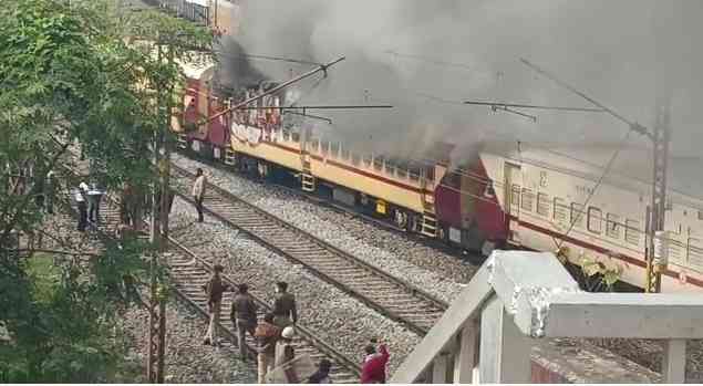 Shramjeevi Express train set on fire by agitators in Bihar's Gaya