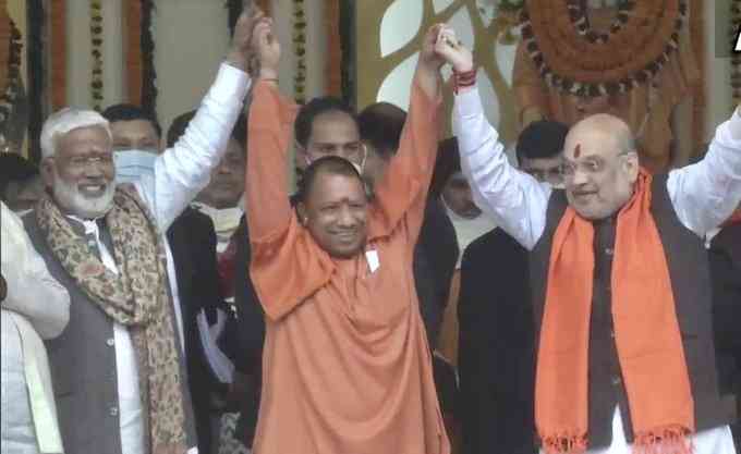 Battle for UP: Yogi files nomination in Amit Shah's presence