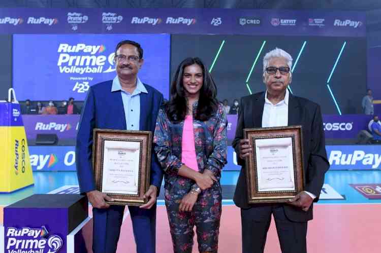 Sindhu inducts father PV Ramana, Shyam Sunder Rao into Volleyball League Hall of Fame