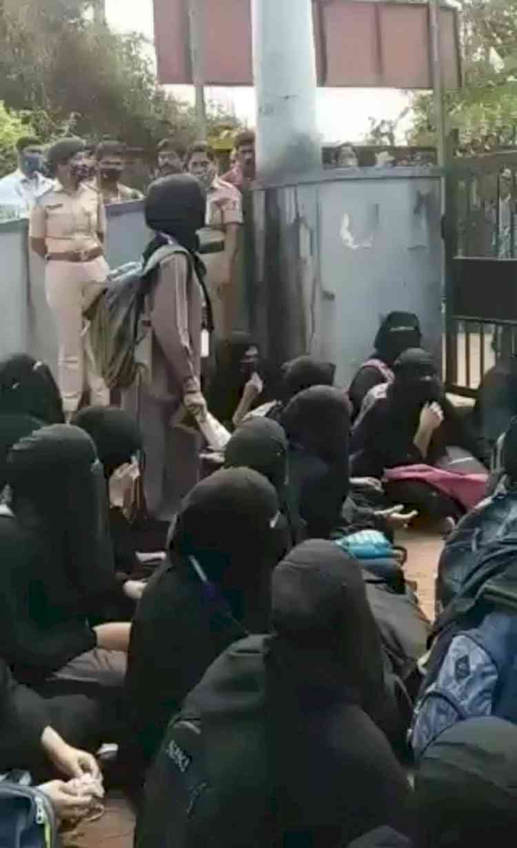 K'taka hijab row: Students hit streets; Govt issues circular on uniform