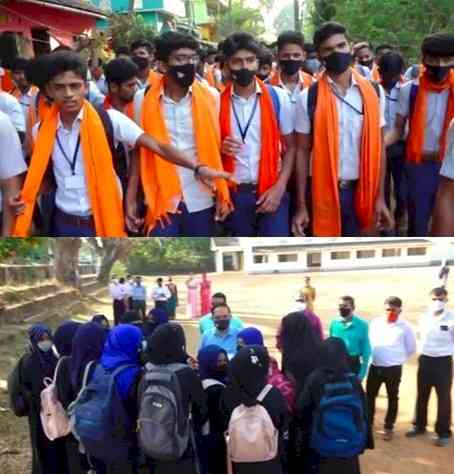 More K'taka students wear saffron shawls, hijabs