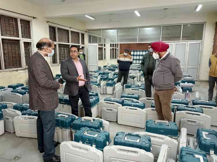 DC pays surprise visit at strong rooms for inspecting security arrangements for EVMs